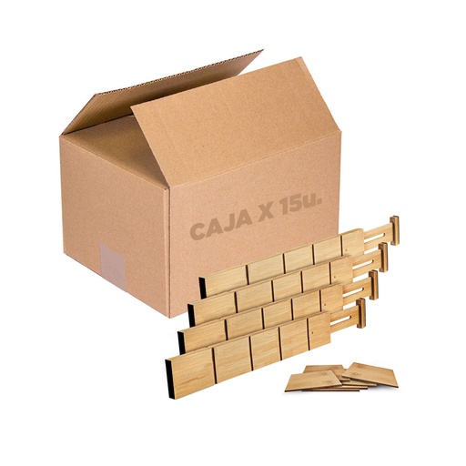 [ML.729] SEPARADORES ORGANIZADORES PARA CAJONES BAMBU 43x56cm CAJA x 15u