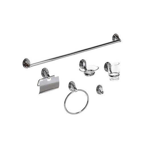 [BR.WC-500] SET BAÑO 6 PIEZAS BASE REDONDA