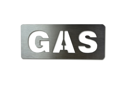 [RA.GAS,50] SEÑAL GAS 50X120 MM ACERO INOXIDABLE