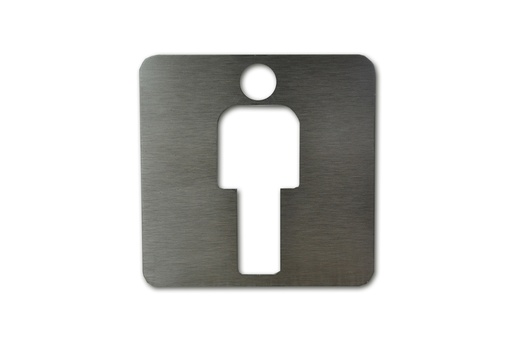 [RA.H,90] SEÑAL HOMBRE 90X90MM ACERO INOXIDABLE
