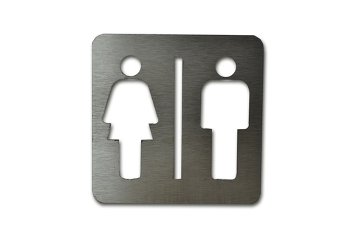 [RA.HM,90] SEÑAL HOMBRE MUJER 90X90 MM ACERO INOXIDABLE