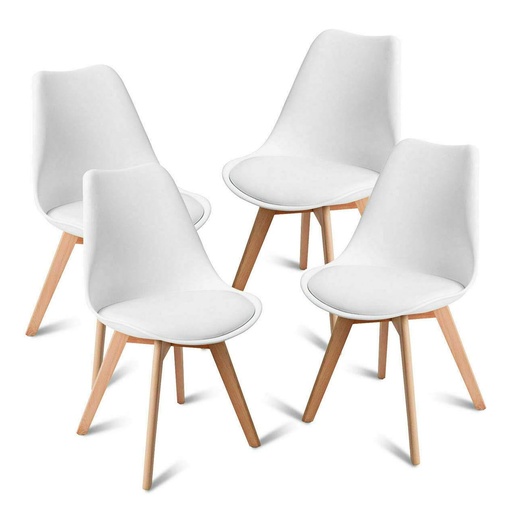 [ML.754] SILLA TULIP COLOR BLANCA COMBO X 4u.