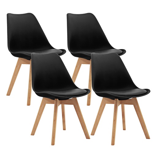 [ML.755] SILLA TULIP COLOR NEGRO COMBO X 4u.