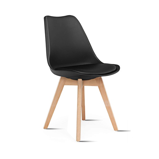 [HE.PC-072NEG] SILLA TULIP COLOR NEGRO ESTRUCTURA MADERA