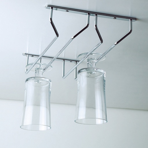 [EH.EHSCDC] SOPORTE DE COPAS DOBLE SUPERIOR ACERO CROMADO