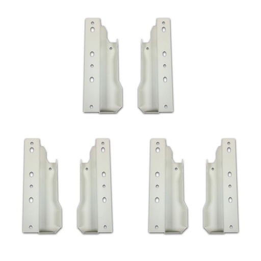 [ML.607] SOPORTE TRASERO P/CORREDERAS OCULTAS 135mm BCO PACK X 3 PARES