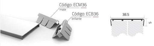 [GE.EUROC36] TAPACANTO DE APLICAR EURO36 COMPACTO 36mm x3mts