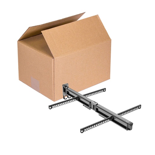 [ML.740] TENDER EXTENSIBLE PLEGABLE ALUM PARED 78 GANCHOS CAJA X 6u.