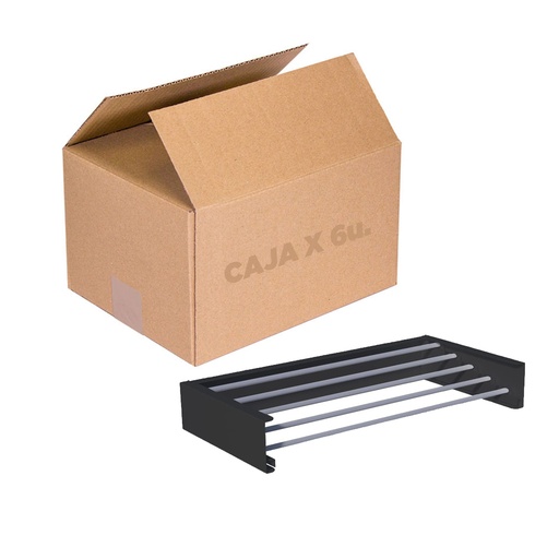 [ML.741] TENDER NEGRO PLEG PARED ACERO INOX/ALUM 80x10.5x40cm CAJA X 6u.