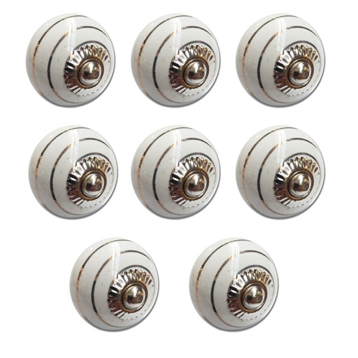 [ML.494] TIRADOR CERAMICO VINTAGE REDONDO C/CIRCULOS PACK X 8u.