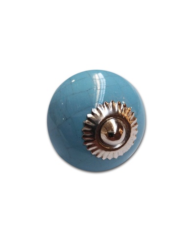 [BR.TIR-1031] TIRADOR CERAMICO VINTAGE REDONDO CELESTE  x1u.