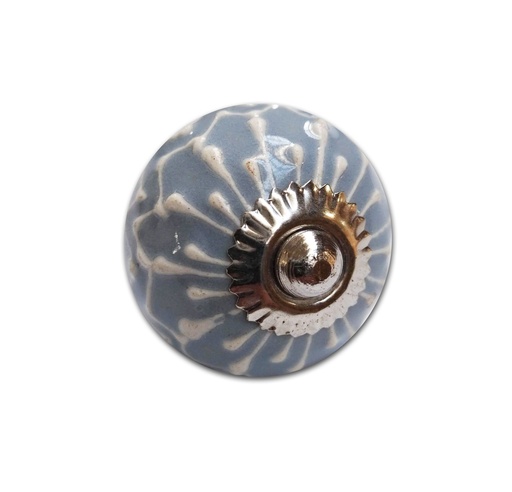 [BR.TIR-1016] TIRADOR CERAMICO VINTAGE REDONDO COLOR C/ BLANCO x1u.