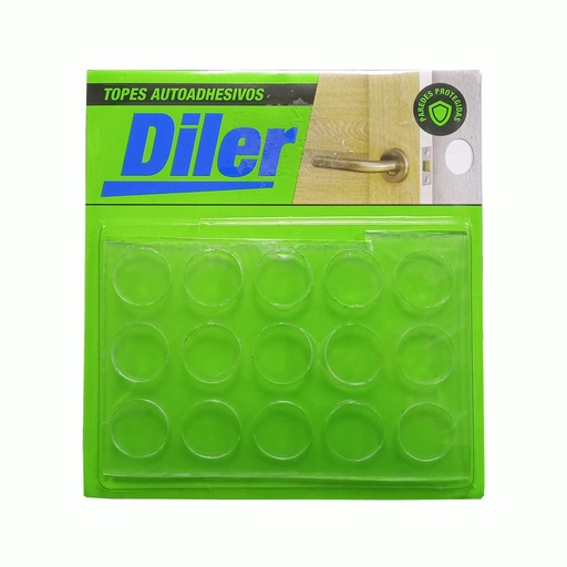 [VI.15016] TOPE AUTOAD. CIRCULAR TRANSPARENTE CHICO - BLISTER x 15