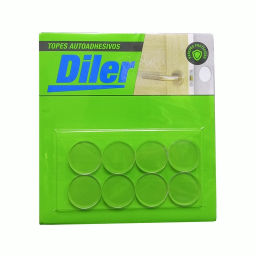 [VI.15015] TOPE AUTOAD. CIRCULAR TRANSPARENTE MEDIANO - BLISTER x 8