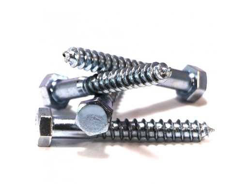 [BF.4.6.100] TORNILLO TIRAFONDO CABEZA HEXAGONAL ZINC BLANCO 1/4 x 4 mm
