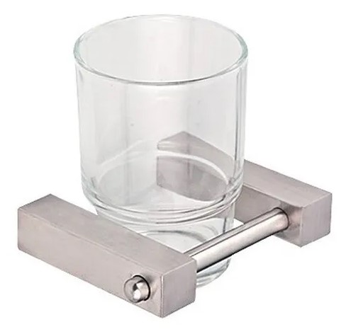 [DP.960303] VASO VIDRIO BASE CUADRADA AC INOX